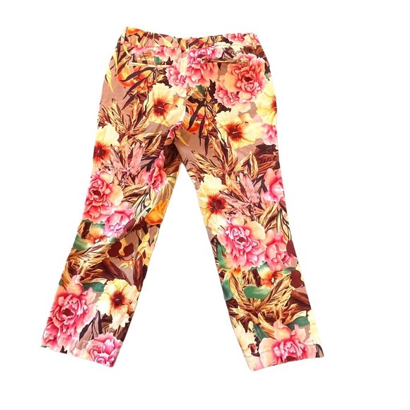 Dalia Collection Women's Pants Capris Floral Size 2 Stretch - Picture 3 of 7